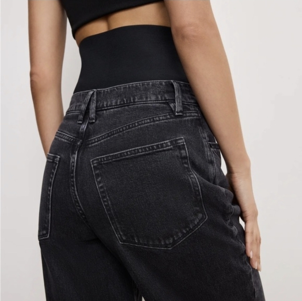 Good American Wide Leg Solution Jeans Built In Elastic Compression Panel - Picture 4 of 14
